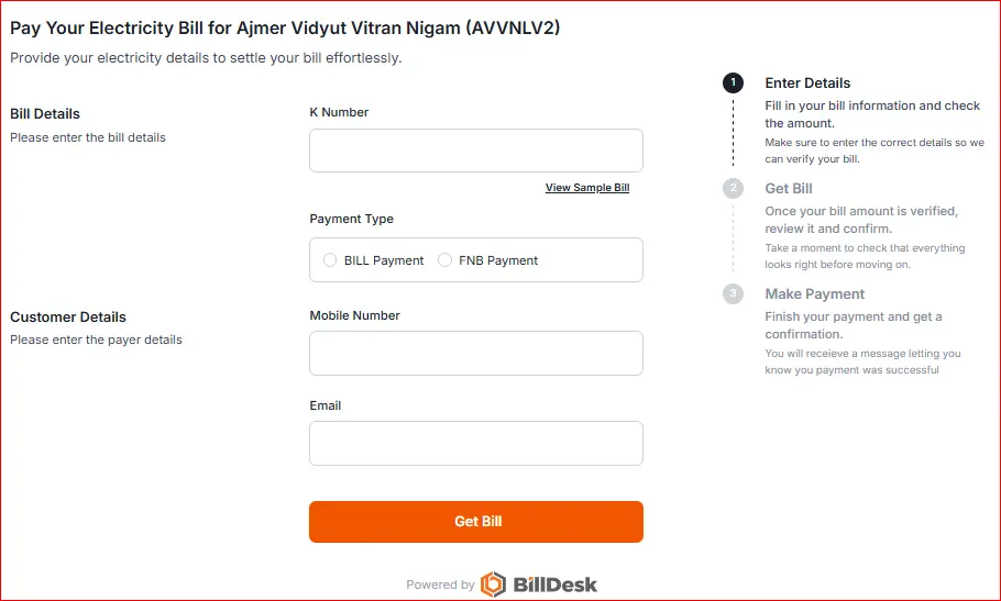 AVVNL Bill Payment